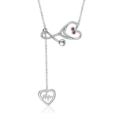 Sterling Silver Caduceus Angel Nursing Themed Stethoscope Necklace