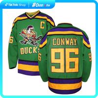[dealsforyoudays]Mighty Ducks Jersey, 96 Conway Jersey, 99 Banks Jersey, Movie Ice Hockey Jersey, Broidery Letters and Number...