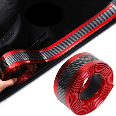Carbon Fiber Car Door Sill Protector, Door Sill Bumper Spoiler Anti-collision Sticker, Universal Car Accessories for Car, SUV...