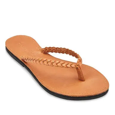 The Trenza Leather Flip Flop | Color: Caramel | Size: 9