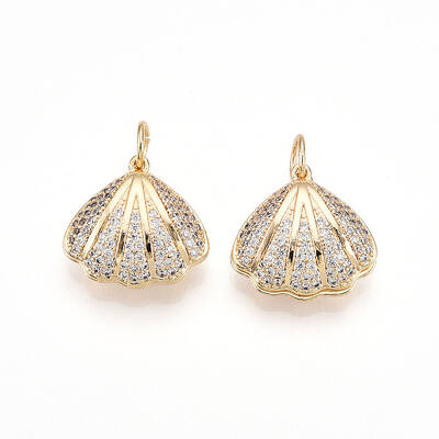 Brass Micro Pave Cubic Zirconia Pendants