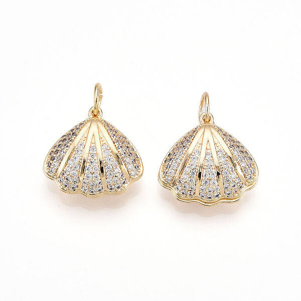 Brass Micro Pave Cubic Zirconia Pendants