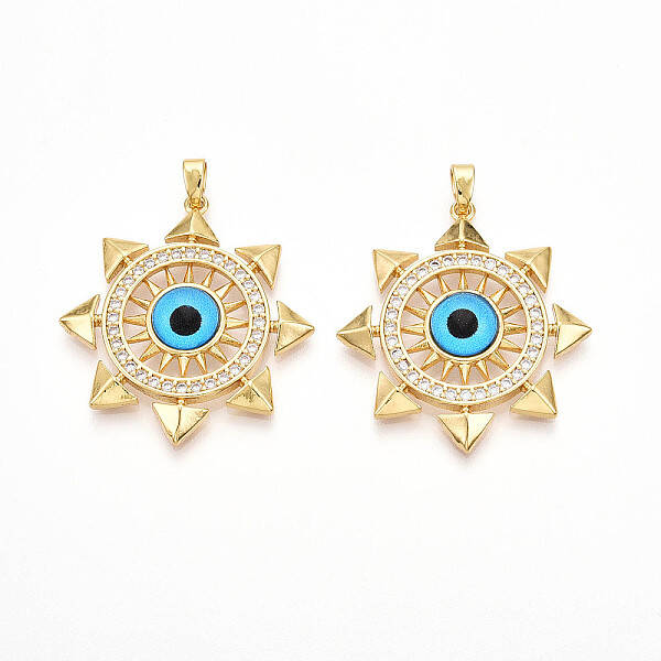 Brass Micro Pave Cubic Zirconia Pendants