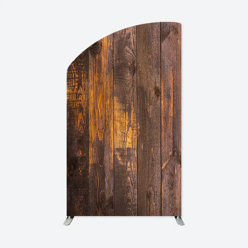 Aperturee Retro Wood Grain Party Convex Oblique Arch Backdrop | Diy Chiara Backdrop Cover | Wedding Arch Backdrop | Chiara Ar...