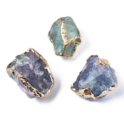 Plated Natural Fluorite Beads