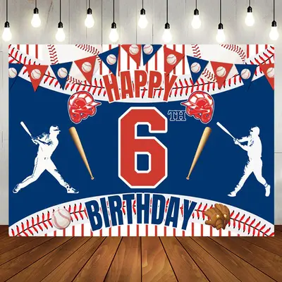 Aperturee Flags Baseball Sport Happy 6Th Birthday Backdrop