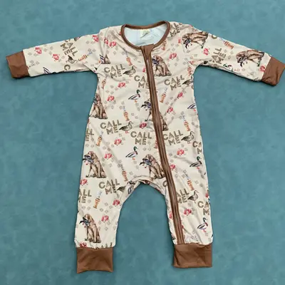 Duck call hunting season baby boy romper