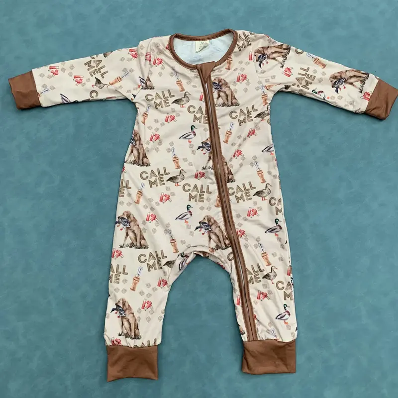 Duck call hunting season baby boy romper