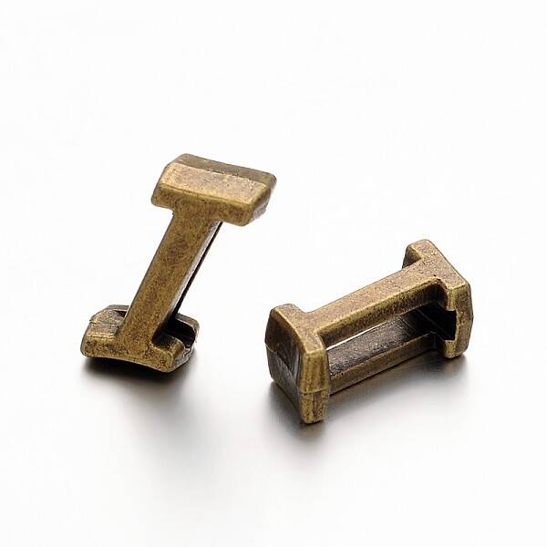 Tibetan Style Antique Bronze Plated Alloy Letter Slide Charms