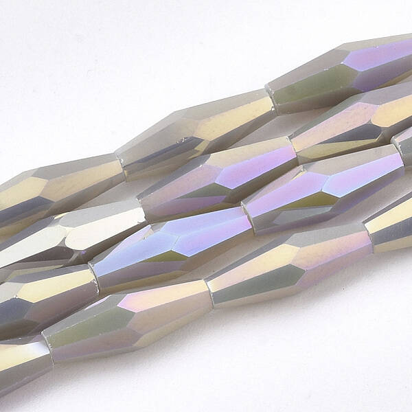 Electroplate Opaque Solid Color Glass Beads Strands