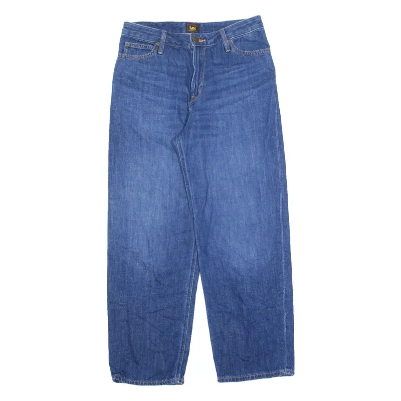 LEE Womens Jeans Blue Relaxed Wide-Leg Stone Wash W28 L28