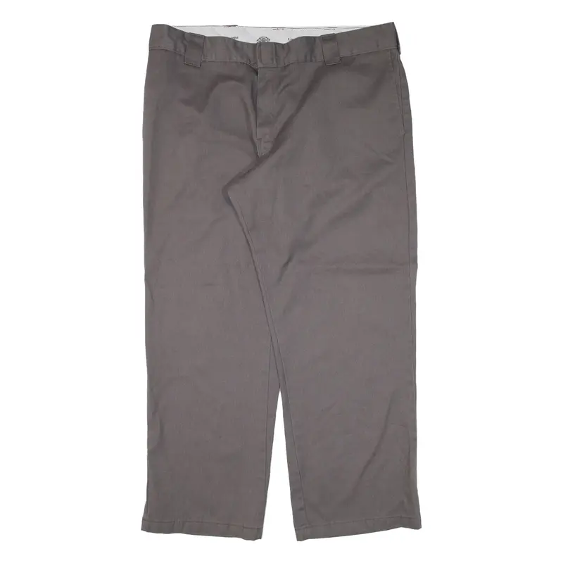 DICKIES Low Workwear Mens Trousers Grey Regular Straight W38 L30