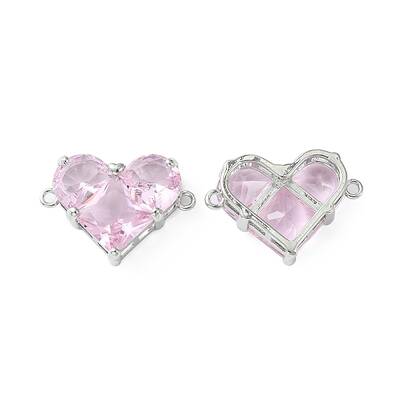 Brass Pave Cubic Zirconia Connector Charms