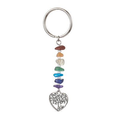 Chakra Natural Gemstone Chips Keychains
