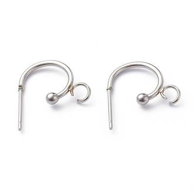 Non-Tarnish 304 Stainless Steel Half Hoop Earrings