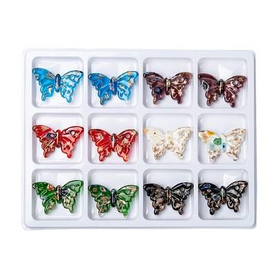 Handmade Gold Sand Lampwork Pendants