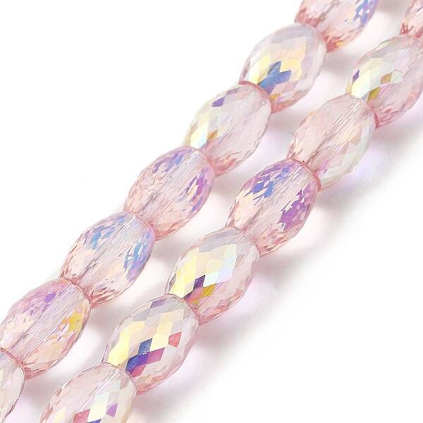 Transparent Electroplate Glass Beads Strands