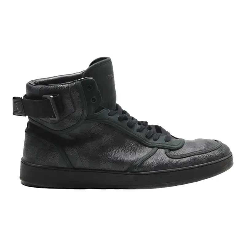 LOUIS VUITTON High Top Trainers Black Leather Womens UK 7.5