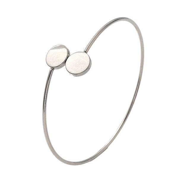 304 Stainless Steel Cuff Blank Bangle Bases with Round Tray