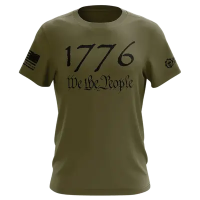 1776 We The People Mili Green T-Shirt, LARGE