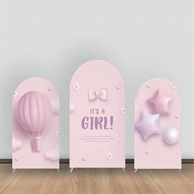 Its A Girl Hot Air Balloon Party Arch Bakcdrop Kit - Aperturee