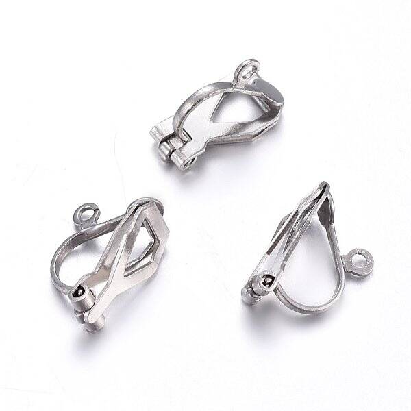 Non-Tarnish 304 Stainless Steel Clip-on Earring Findings