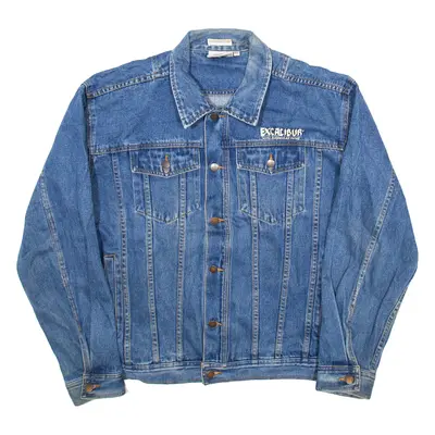 EXCALIBUR Mens Denim Jacket Blue USA 2XL