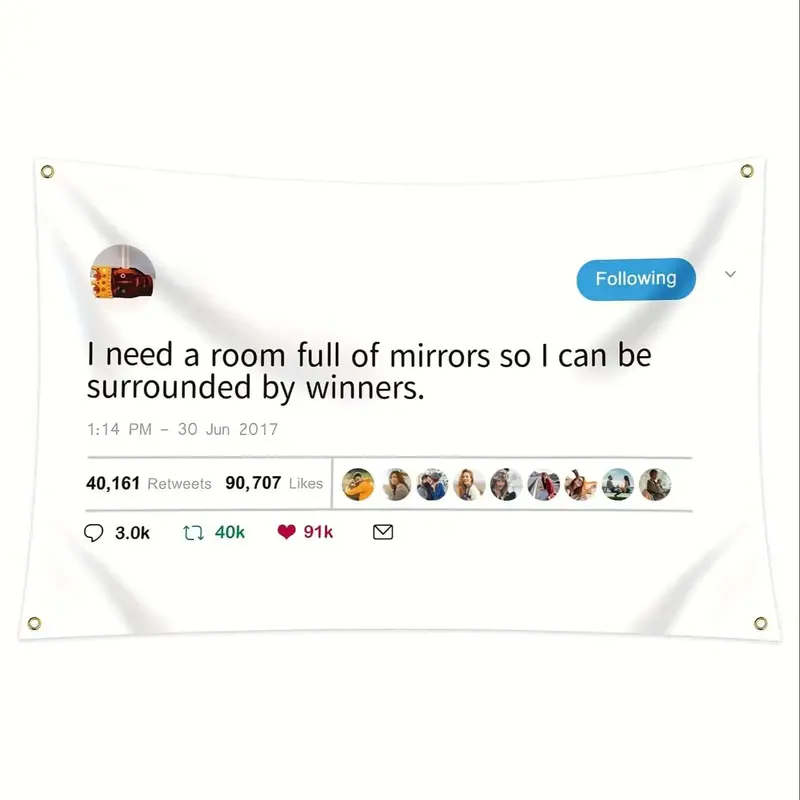 I Need A Room Full Of Mirrors So I Can Be Surrounded By Winners 3x5ft 90x150cm Flag, 1 Count Banner Hanging Decoration for Be...
