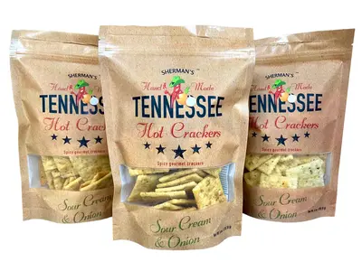 Sherman's Tennessee Hot Crackers, Sour Cream & Onion Flavor, 3 pack. (6oz each), Spicy Snack Crackers. Creamy Sour Cream & On...