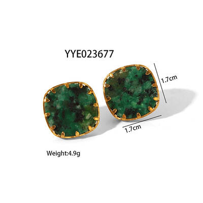 Rhombus Synthetic Turquoise Earrings