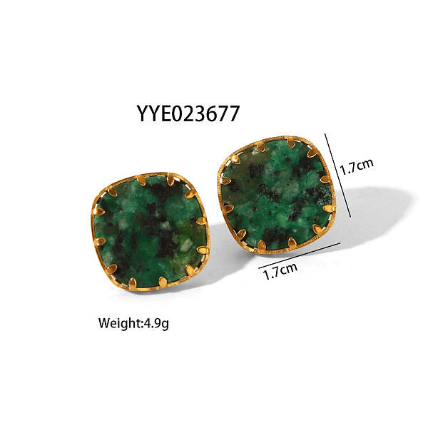 Rhombus Synthetic Turquoise Earrings