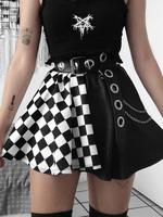 Multicolor Plaid Print Short A Line Skirt, Chic Comfy Skirt for Women's Daily Wear, Womenswear, Stretch Skirt