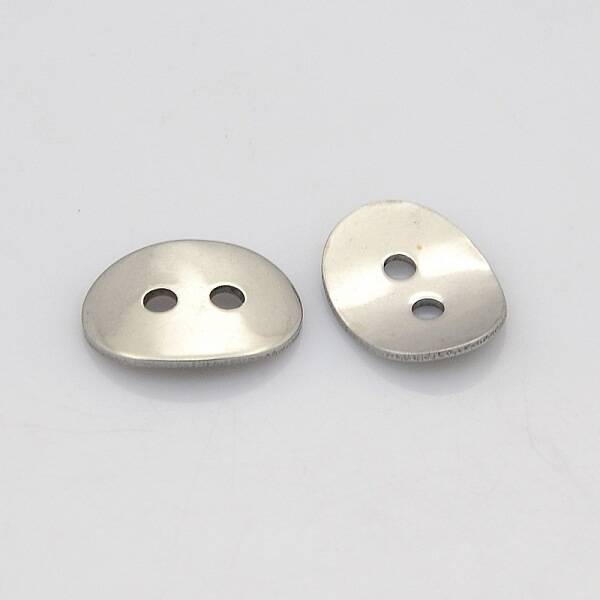 Tarnish Resistant 2-Hole Oval 304 Stainless Steel Buttons