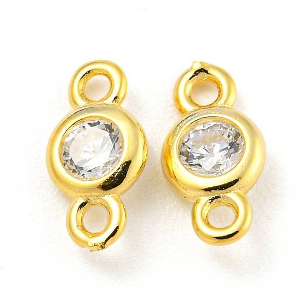 925 Sterling Silver Pave Clear Cubic Zirconia Connector Charms