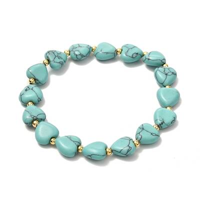 Heart Beads Stretch Bracelet for Girl Women