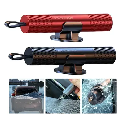 2 In 1 Car Safety Hammer,Glass Breaker Under Water,Safe Hammer,Car Hammer Seatbelt Cutter,Window Breaker Emergency Escape Too...