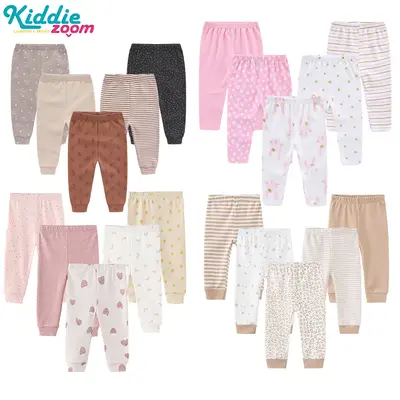 Unisex Newborn Baby 5-piece100% Cotton Pants set suitable for 0-12 Months baby sweatpants