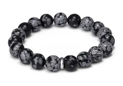 Agato MINK157/20 Obsidian Bead Bracelet