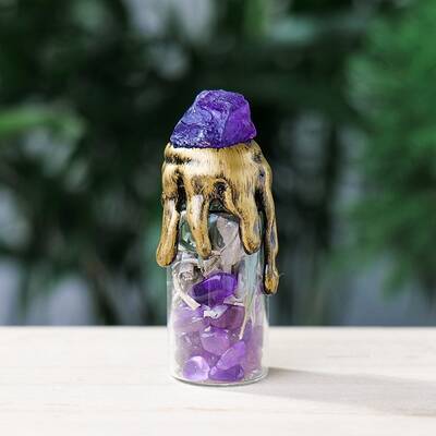 Raw Natural Amethyst Energy Bottle