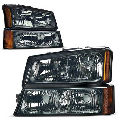YITAMOTOR® 2003-2006 Chevy Silverado Avalanche Pickup Headligts Assembly Smoke Lens