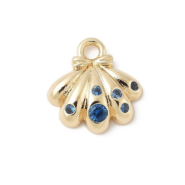 Brass Micro Pave Cubic Zirconia Charms