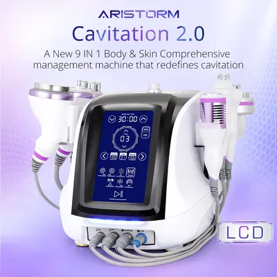 Aristorm 8 In 1 Ultrasonic 40K Cavitation RF Hot and Cold Hammer Body Shaping Facial Care Machine for Spa Salon Studio Home U...