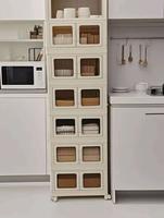 [No import/export fees]6layer New 78(gallon)/Extra Large Foldable Storage Box with Multi-Tier and Doors: Stackable Storage Co...