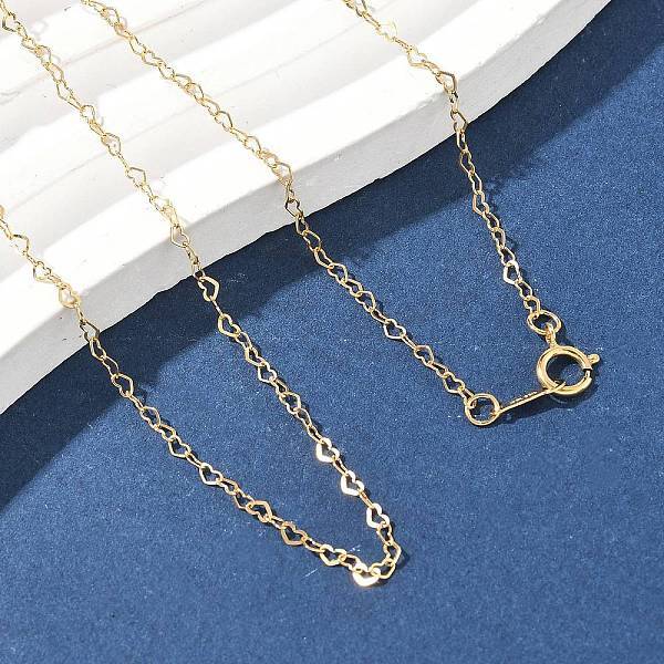 Brass Heart Link Chain Necklaces for Women