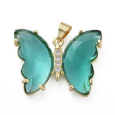 Brass Micro Pave Clear Cubic Zirconia Pendants