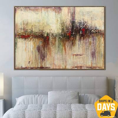 Original Beige Painting On Canvas Golden Oil Acrylic Art Abstract Fine Art Rich Texture Modern Wall Art | IMAGINARY CITY 24&q...
