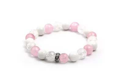 Beneto Jadeite and Crystal Beads Bracelet MINK104 / 17