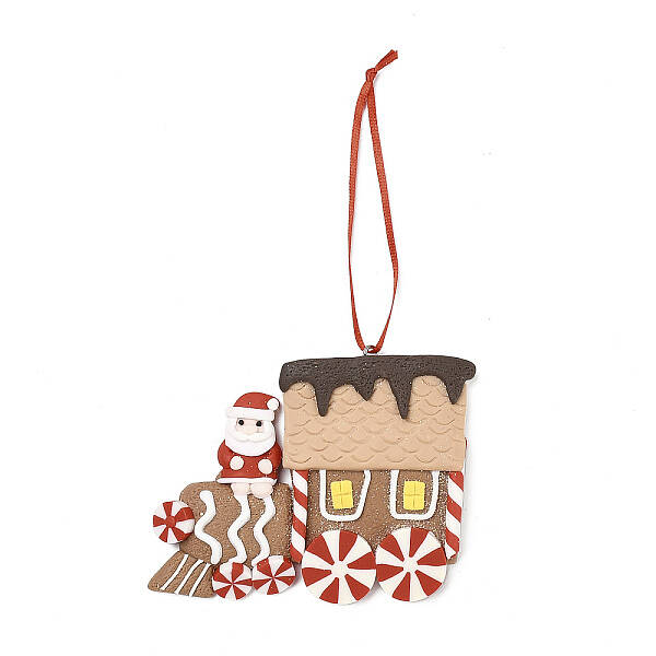Christmas Car Handmade Polymer Clay Pendant Decorations