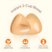 Falorda sticky inserts, Instant 2-Cup Boost, Underwear, Outdoorfun, Comfort, Minimalist, Push Up Low-cut, Fits for dresses, B...