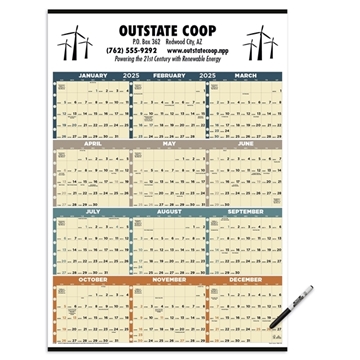 50 Promotional Time Management Span-A-Year (Laminated w/Marker) - ...